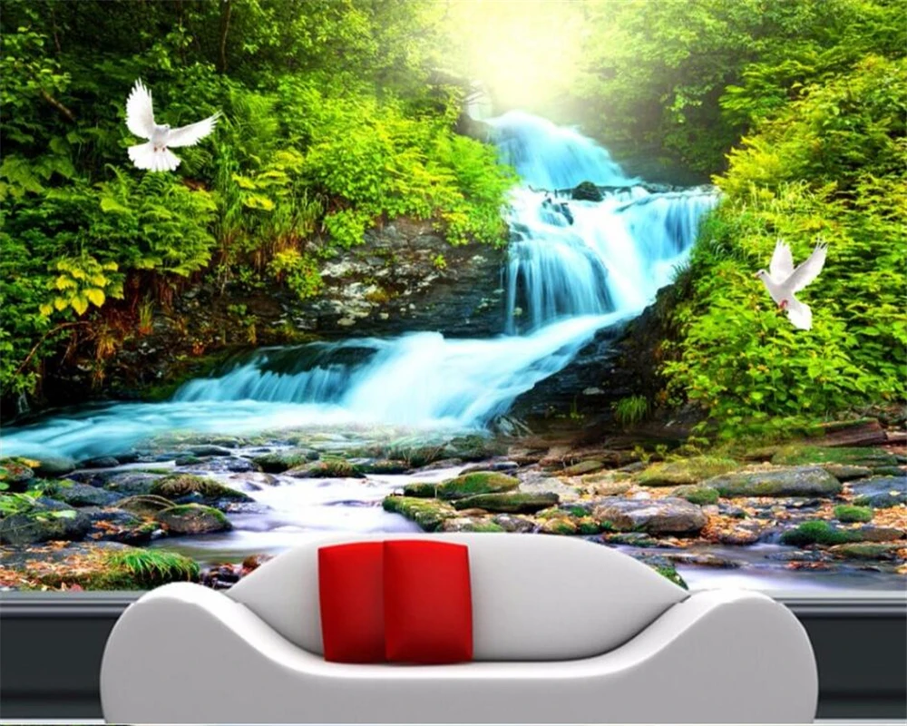 beibehang Custom wallpaper 3d beautiful scenery outdoor landscape