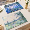 Claude Monet Painting Art Quick Drying Dish Mat Printed Kitchen Tableware Coffee Draining Pad Dinnerware Cup Bottle Placemat 1