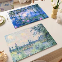 Claude Monet Painting Art Quick Drying Dish Mat Printed Kitchen Tableware Coffee Draining Pad Dinnerware Cup Bottle Placemat 1