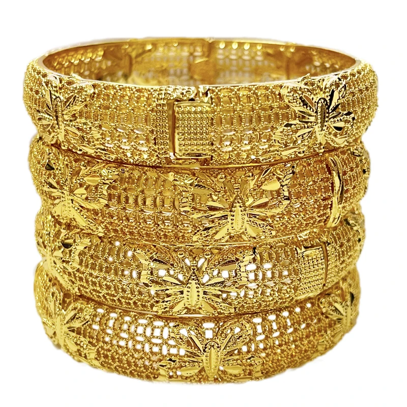 

Ethiopian Bangle Bracelets for Women Gold Color Dubai Bride Wedding Bracelet Africa Arab Jewelry for Birthday Gift