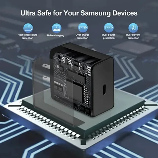 شحن سريع شاحن USB C ، شحن حائط للهاتف المحمول لسامسونج S23 ، S24 ، PD ، شحن سريع لمجرة بلس ، كابل من النوع C ، 45 واط
