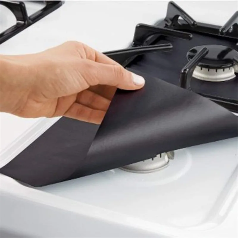 Stove Burner Cover Non-stick Reusable Stovetop Burner Liner Protector Gas Range Protection Cleaning Pad 2/4 Pcs gas stove protection pad