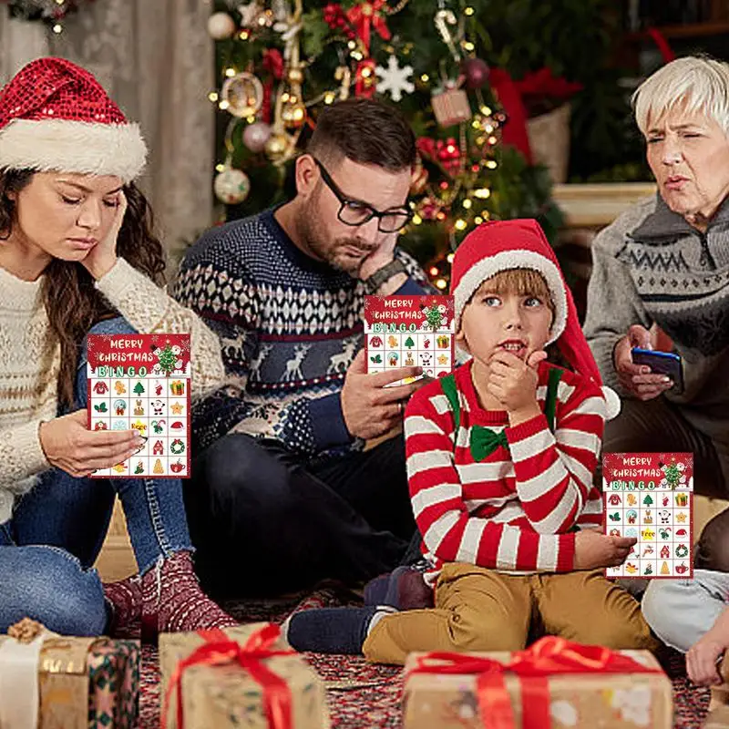 Christmas Play Cards 24-Player Interactive Paper Card Game For Christmas Seasonal Group Activity Play Family Game Night Fun For