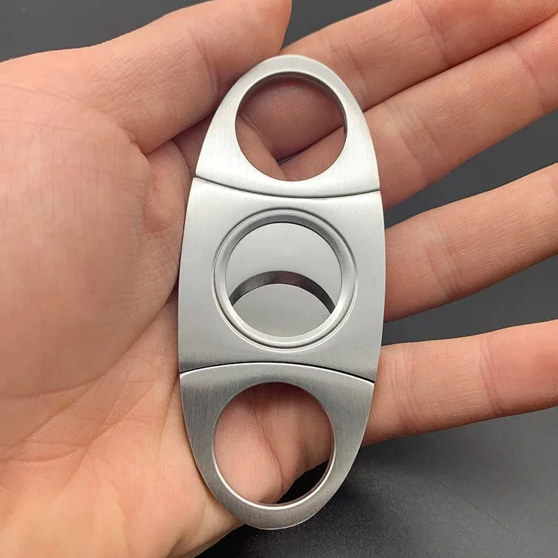 Description Picture 3 of itemStainless Steel Cigar Cutter Smoke Accessories Gift for Man Cigarette Case Tuxedo Guillotine Cutters Knife Luxury Set Scissors