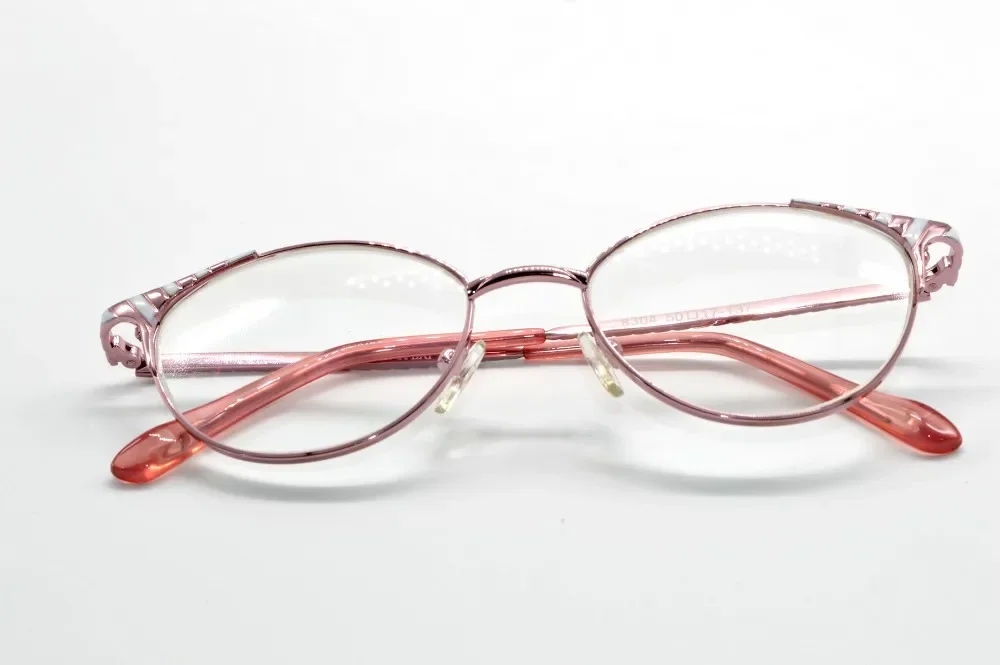 

Optical Custom made optical prescription myopia glasses coated Cat Eye Titanium Alloy Super Light Pink Lady Photochrmic -1 to -6