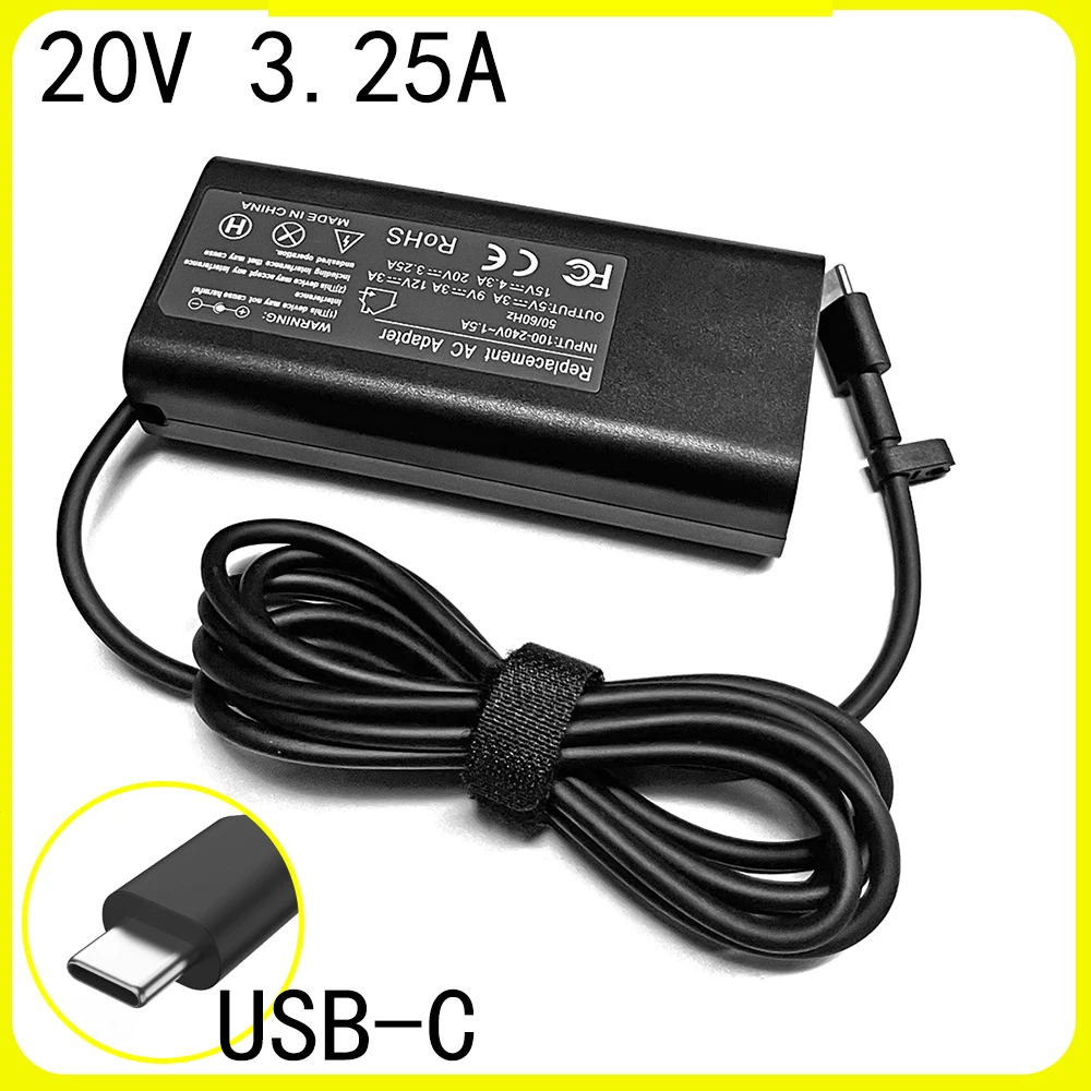 20V 3.25A 65W Universal USB Tipo C Laptop Mobile Phone Power Adapter