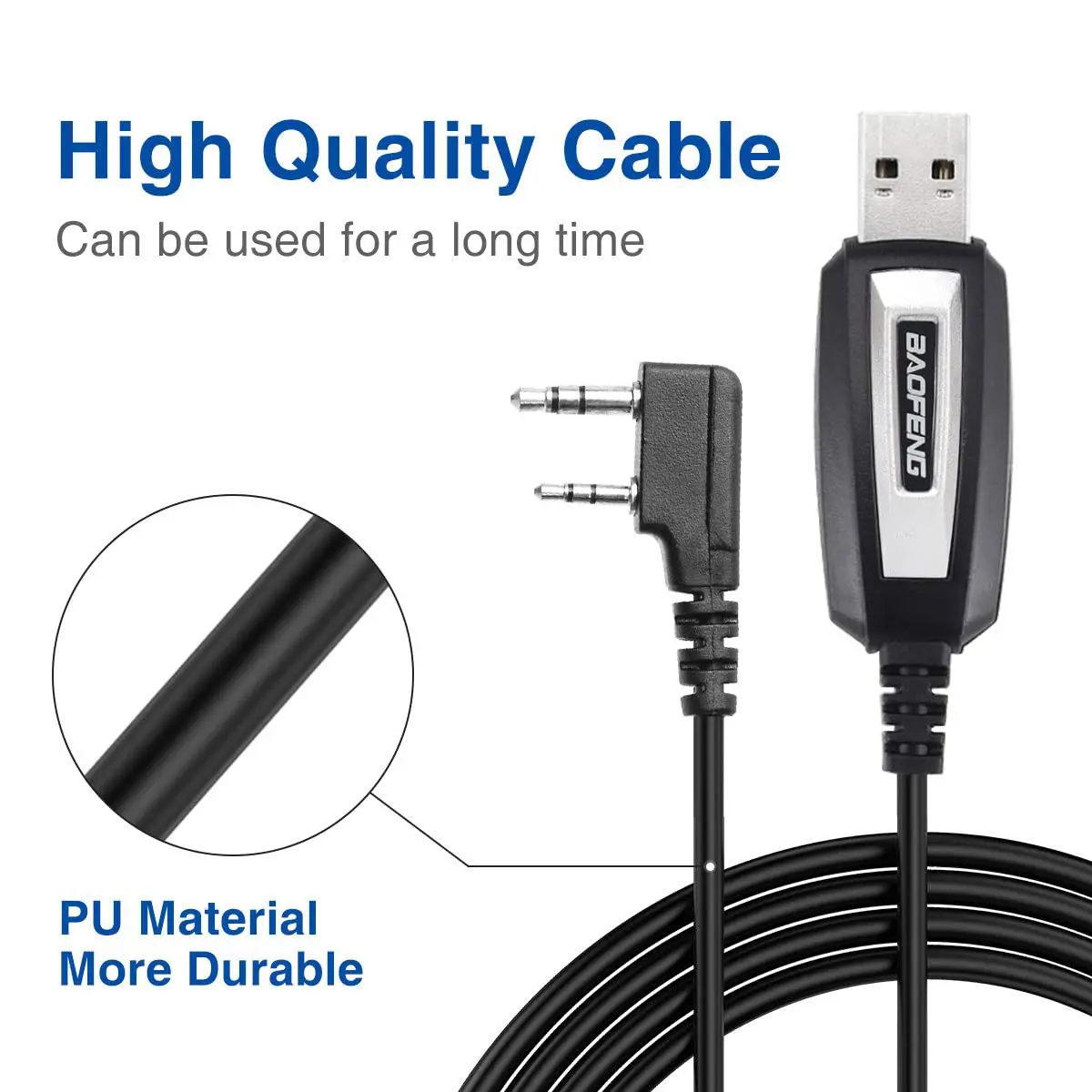 Programming Cable Walkie Talkie Adapter Cable USB Programming Cable With CD For Baofeng UV-5R 82 888S UV-S9PLUS UV-13 16 17 21 Pro Quansheng UV-K5 5R Plus Walkie Talkie Radio