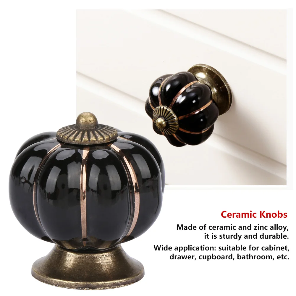 Ceramic Pumpkin Knobs European Style Handle Pull for Room Cabinet Drawer Furniture