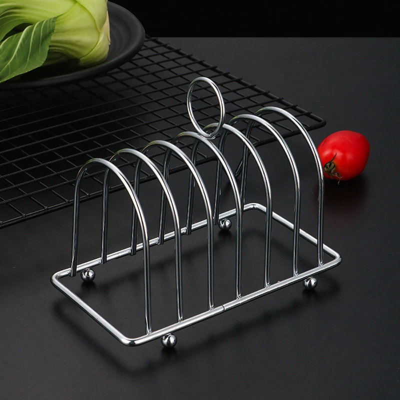 Stainless Steel Toasted Bread Rack Restaurant Home Bread Holder 6 Slices Food Tool Display Restaurant chen Accessories