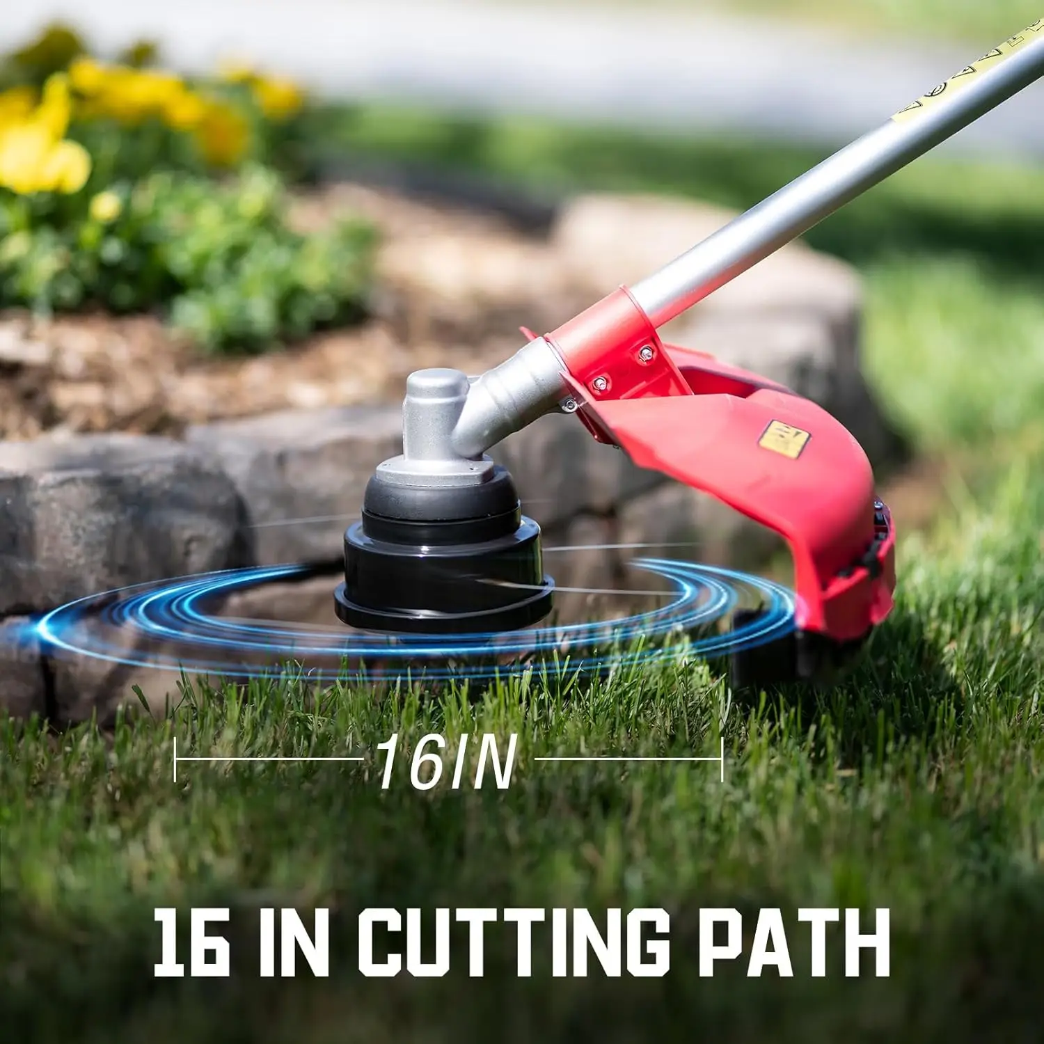 25.4cc Gas Weed Wacker, 2-in-1 String Trimmer/Edger 16-Inch with 10-Inch Brush Cutter for Grass Cutting, 2025 Version