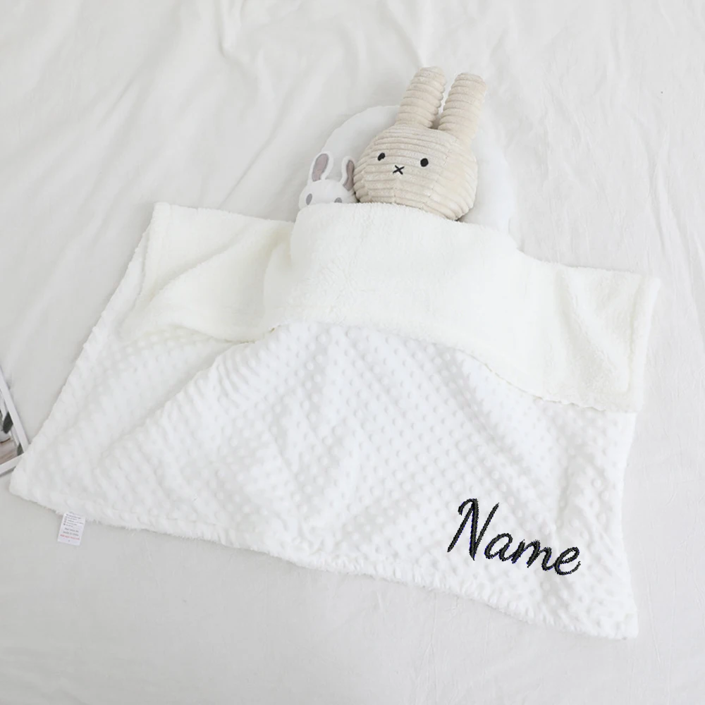 

Baby Name Customized Bean Blanket Baby Comfortable Blanket Pillow Set Personalized Embroidery Newborn Air Conditioning Blanket
