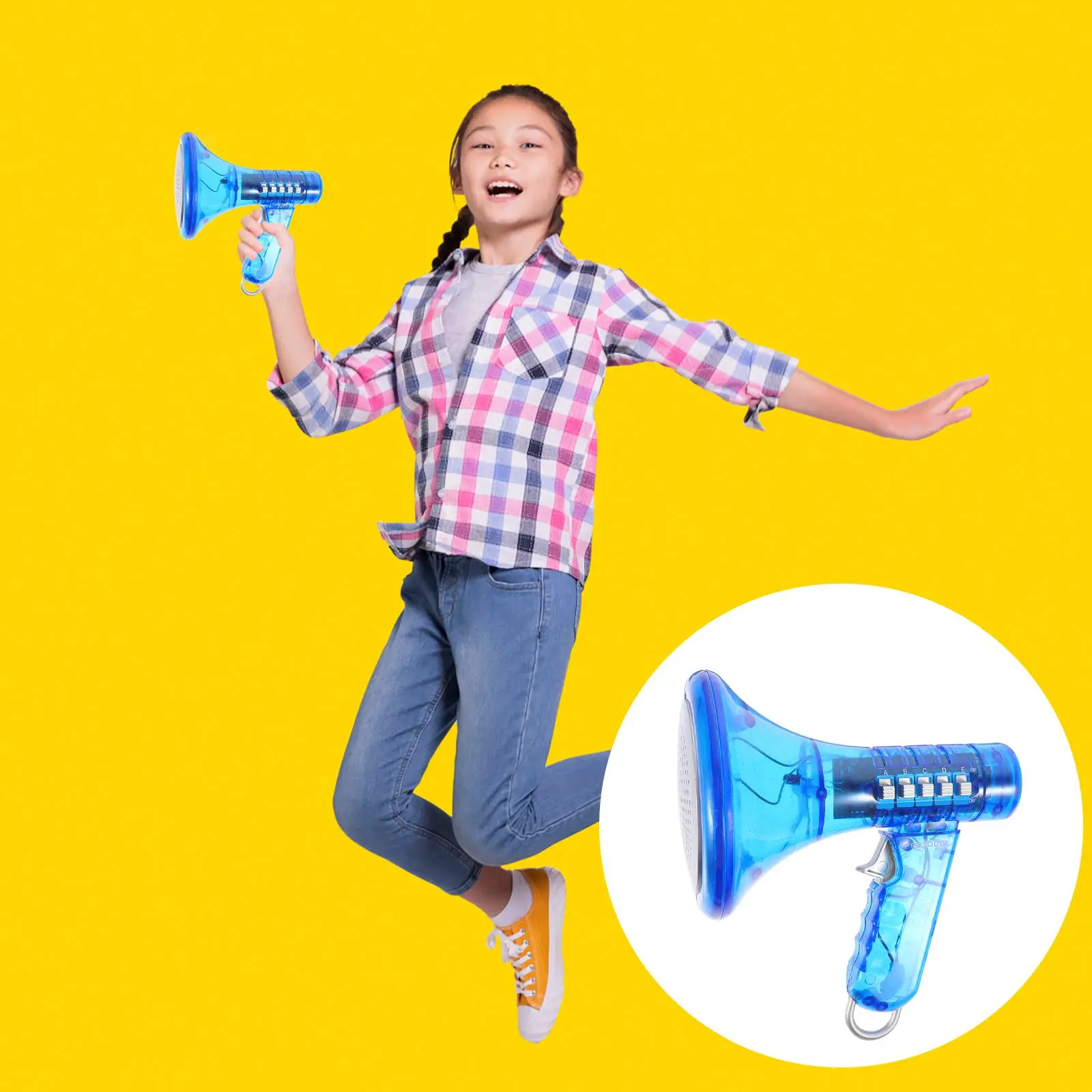 Handheld Voice Changer Speaker Plastic Trumpet Megaphone Kids Toy Abs Material Safe Environmental Bright Design Intellectual