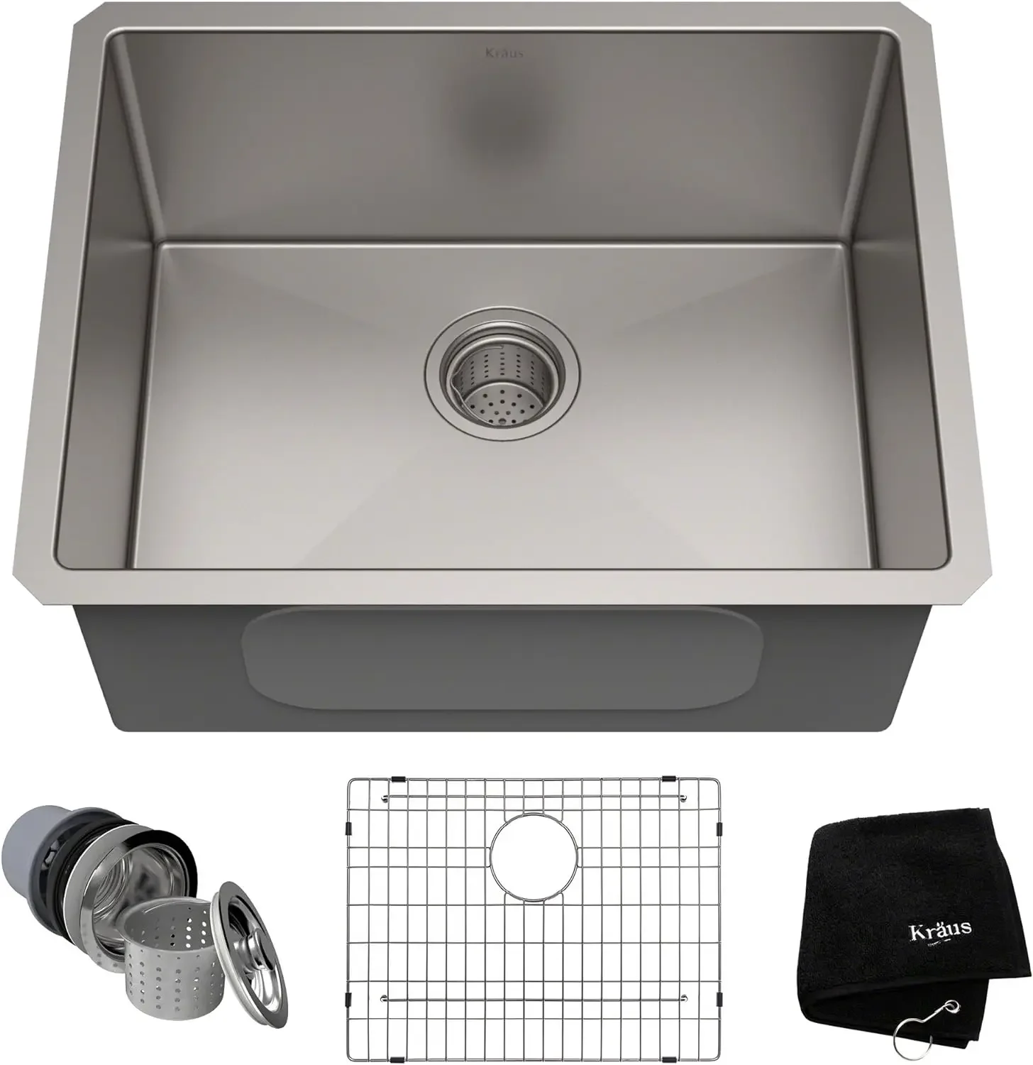 KRAUS Standard PRO 23-Inch 16 Gauge Undermount Single Bowl Stainless Steel Kitchen Sink, KHU101-23