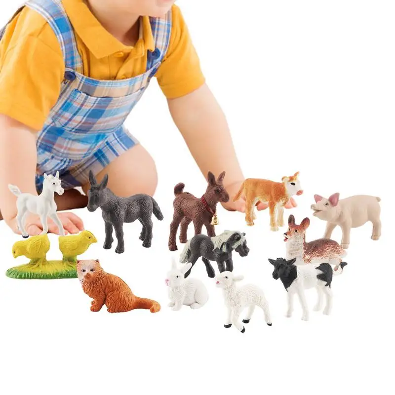 

Farm Animal Figurines 12pcs Small Farmhouse Animals Realistic Farm Party Favors Farmhouse Animal Decor For Collection Decorating