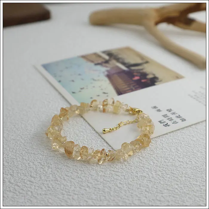 Raw Ore Natural Transparent Citrine Bracelet Single Ring Ornament Female