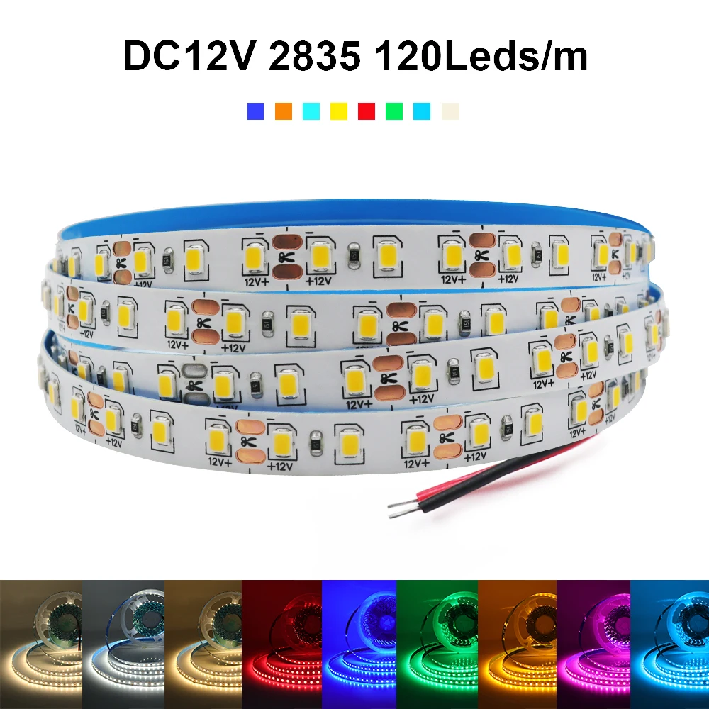 

5M 10M Led Strip DC12V 24V White 2835 Led Tape 120LEDs/m Led Lights for Room Home Decoration Lamp Strip Flexible Soft Lamp Bar
