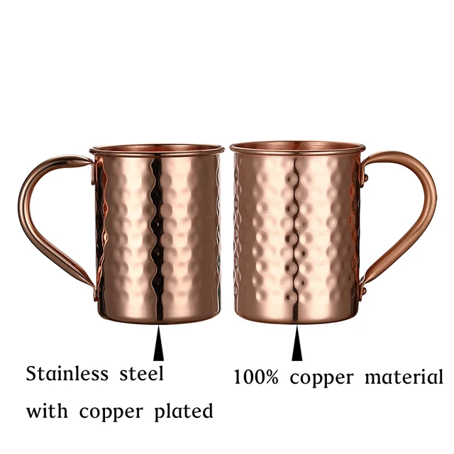 Set 4 Bicchieri In Rame Moscow Mule - 16 Oz, Grado Alimentare, Fatto A Mano, Per Cocktail Ghiacciati - Foto 8
