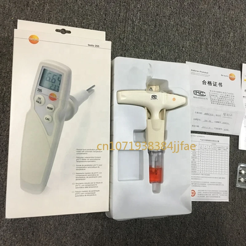 Testo-Probador De Temperatura De Ph 205, Medidor De Ph Semisoldo Digital, Analizador De Ph De Salchichas De Carne 0563 2051