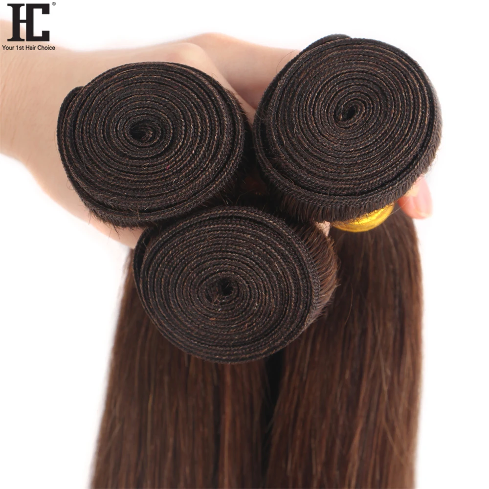 Extensions de Cheveux Naturels Lisses Brun Clair #6, Mèches de 8 à 40 Pouces, Bon Marché, pour Femme Noire, 1 / 3 / 4 Lots, Vente en Gros