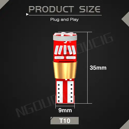 NGOUCIG 2PCS Led T10 Bulb Interior W5W 194 License Plate Reading Side Marker Dome Car Signal Lamp Parking Light Truck 12V 24V - Image 5