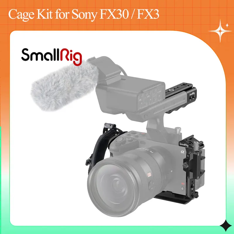 Kit Gabbia Portatile Smallrig Fx30 Fx3 Per Sony Fx30 Fx3 Con Prolunga Maniglia Xlr, Cinturino Da Polso E Morsetto Cavo Hdmi-4184