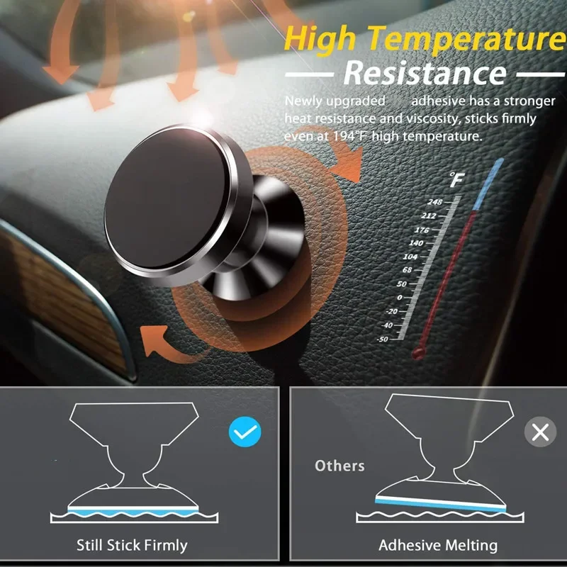 Magnetic Car Phone Holder 360 Degree Rotation Cell Phone Stand Magnet Mount Bracket In Car For iPhone 13 12 Samsung Redmi Xiaomi — view 6