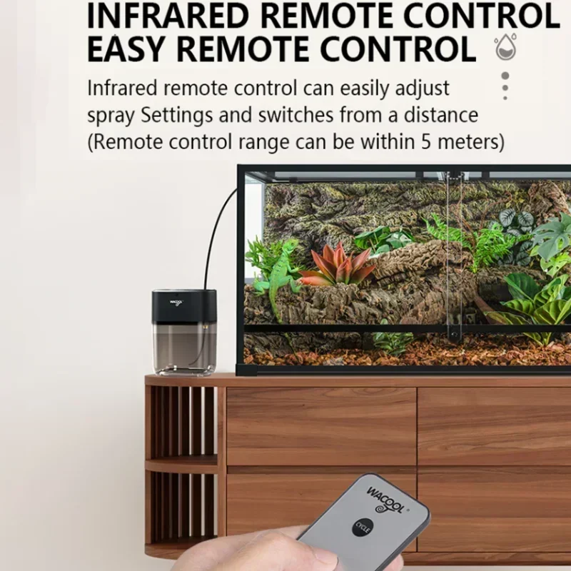 2.2L Reptile Mister Fogger Terrariums Humidifier Extremly Silent Fog Machine Misting Rainforest Sprayer System Tank Amphibians