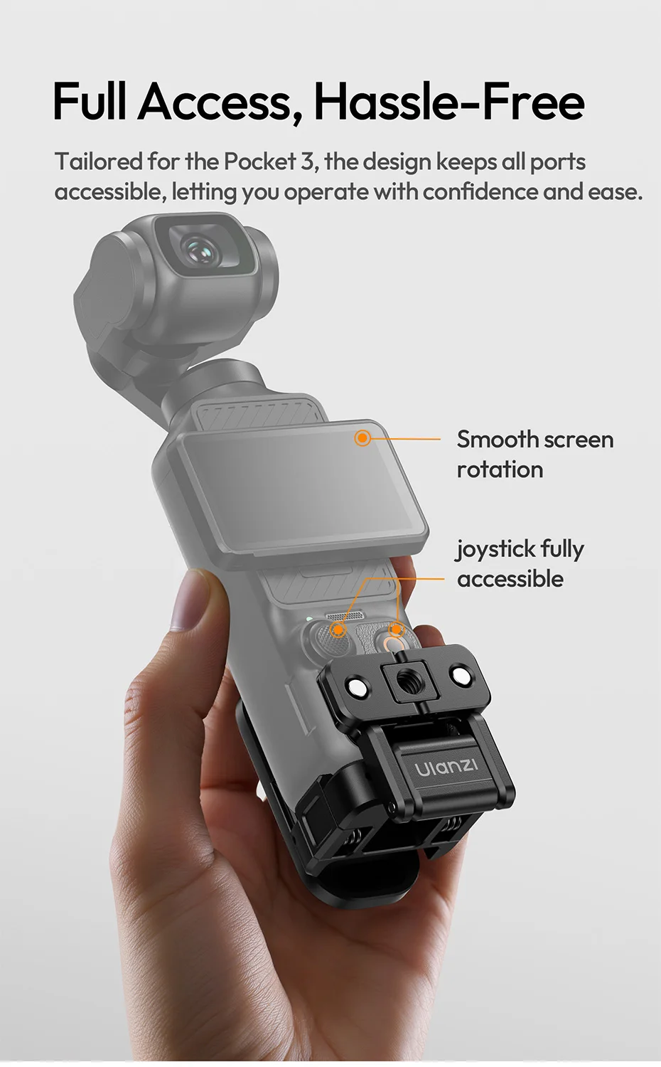 Magnetic Base for Pocket 3 Magnetic Grip Adapter 1/4'' Action Gopro Ports for O