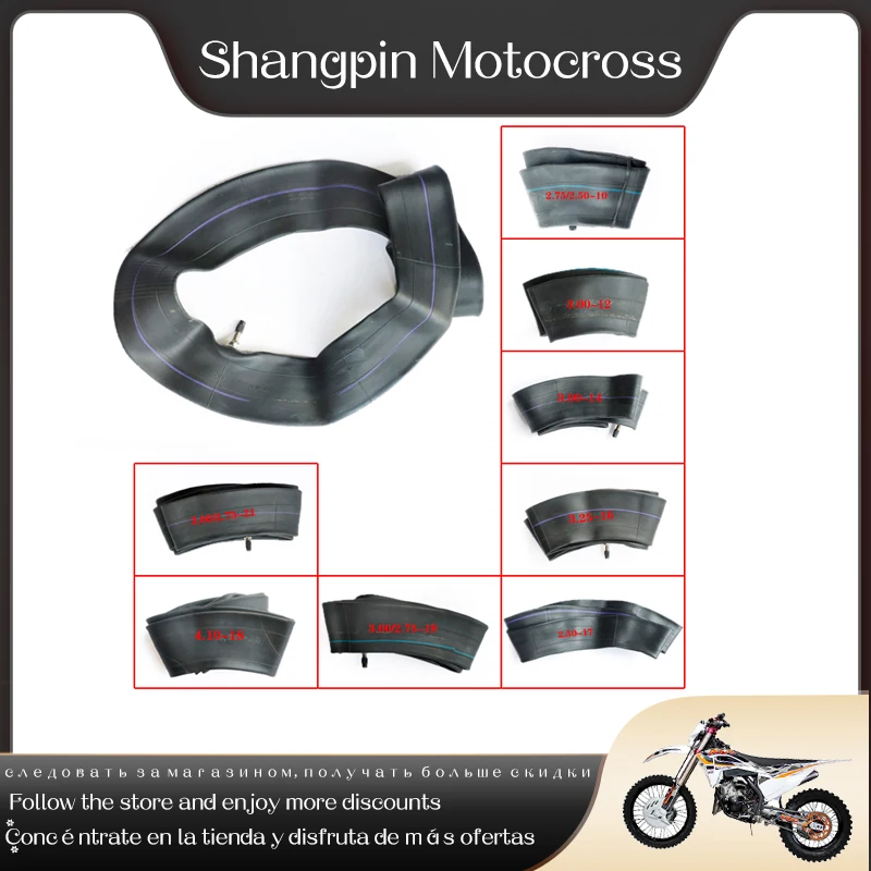 

2.50-10 3.00-12/14 2.50-17 3.25-16 3.00-10 3.50-10 Inner Tube Inner Camera for Motorcycle Gas Electric Scooter Tiger Driver Cart