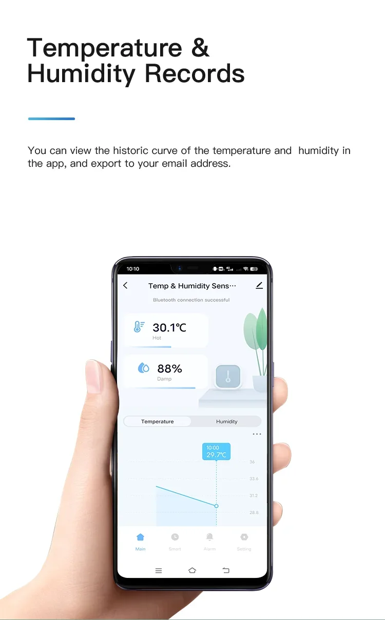 Description Picture 4 of itemTuya Bluetooth-Compatible Smart Temperature Humidity Sensor Mini 2024 New Upgrade  APP Remote Control Thermometer Hygrometer