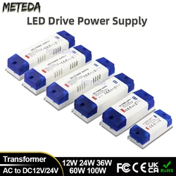 Lighting Transformer 12W 24W 36W 60W 100W AC-DC12V/24V Switching Power Supply Converter for LED Driver Strip Light Bulb