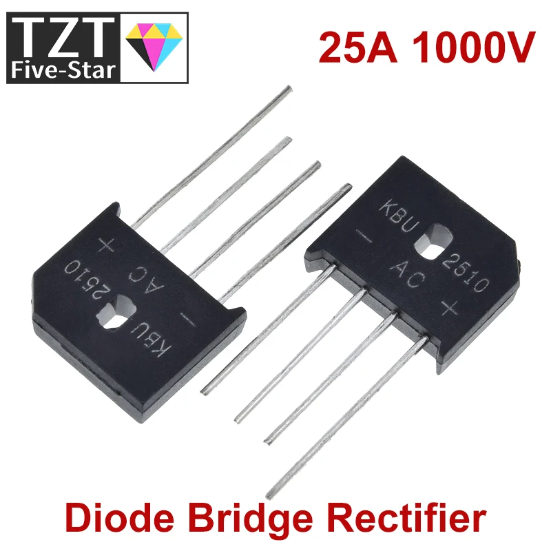 25A 1000V Diode Bridge Rectifier KBU2510 5PCS diode bridge rectifier electrical rectifier diodes rectifier diodes electrical diodes electrical component