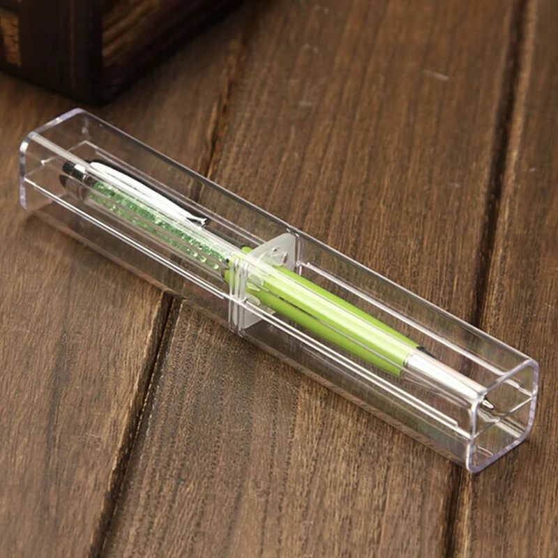

Box Case Pen Storage Box Stationery Organizer School Office Use Transparent School Supplies
