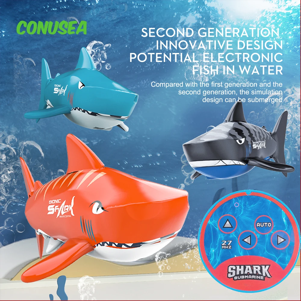 Rc Shark Robot Remote Control Fish Boat Mini Radio Controlled Electric Bionic Shark Fish For