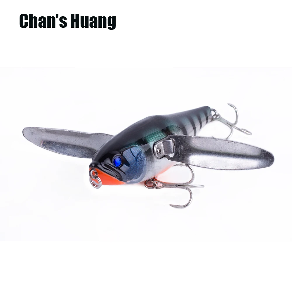

Chan's Huang 115mm/33.5g Topwater Popper Bait Fishing Lure Hard Body Stainless Metal wings Floating Wobbler Swimbait Tackle