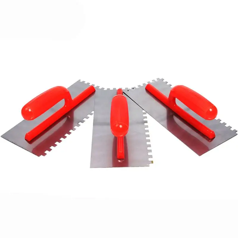 8x8mm/6x6mm Stainless Steel Plaster Finishing Trowel Square Notch Anti-slip Tile Scraper Building Tool inox pintura