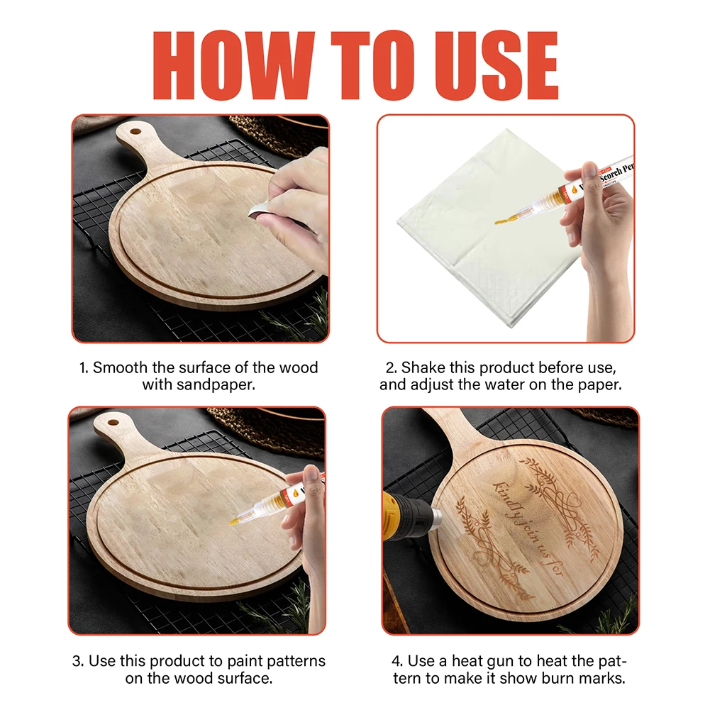 20-1pc Wood Burning Pen Non-Toxic Wood Scorch Pen Chemical Woodburning Tool Safe Burning Marker for Arts and Crafts wood burning pen