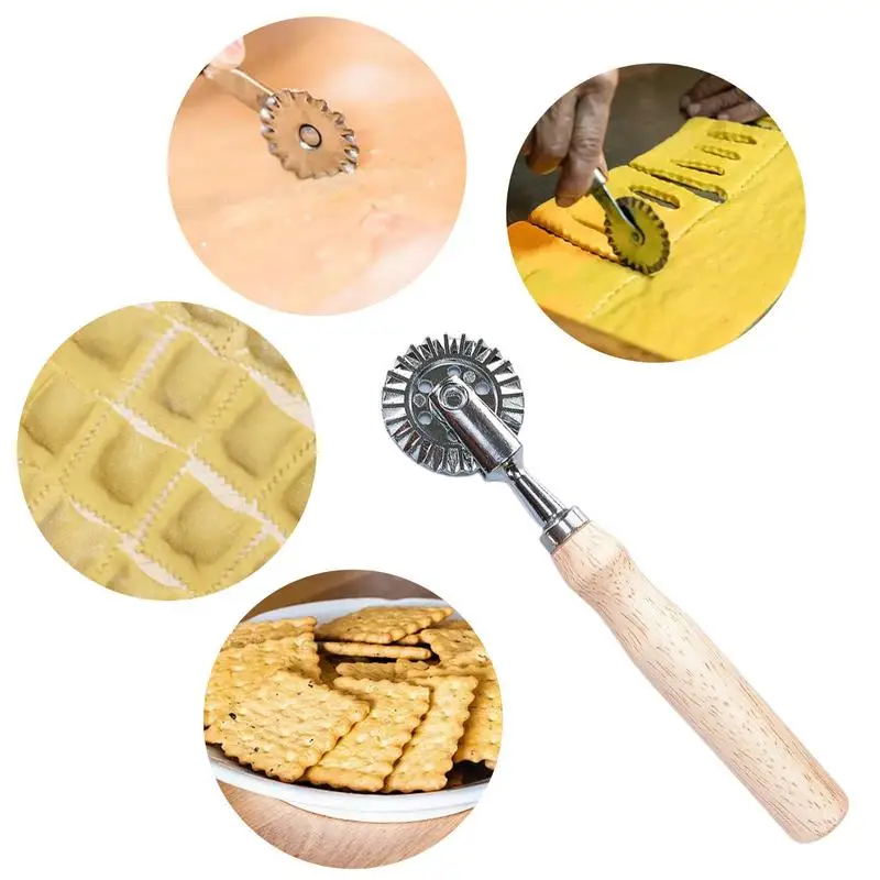 Pasta Cutter Wheel Stainless Steel Pizza Ravioli Pasta Dough Cutter Wheel Pastry Dough Crimper Kitchen Cutting Tools