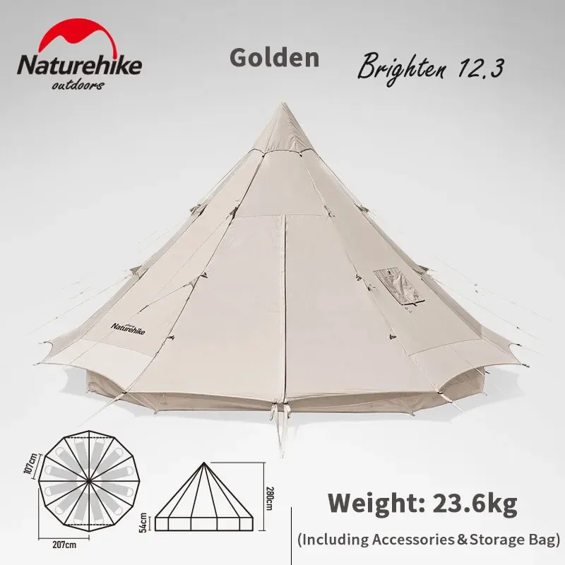 

Палатка Naturehike туристическая на много человек, 12,3 хлопок, NH20ZP005