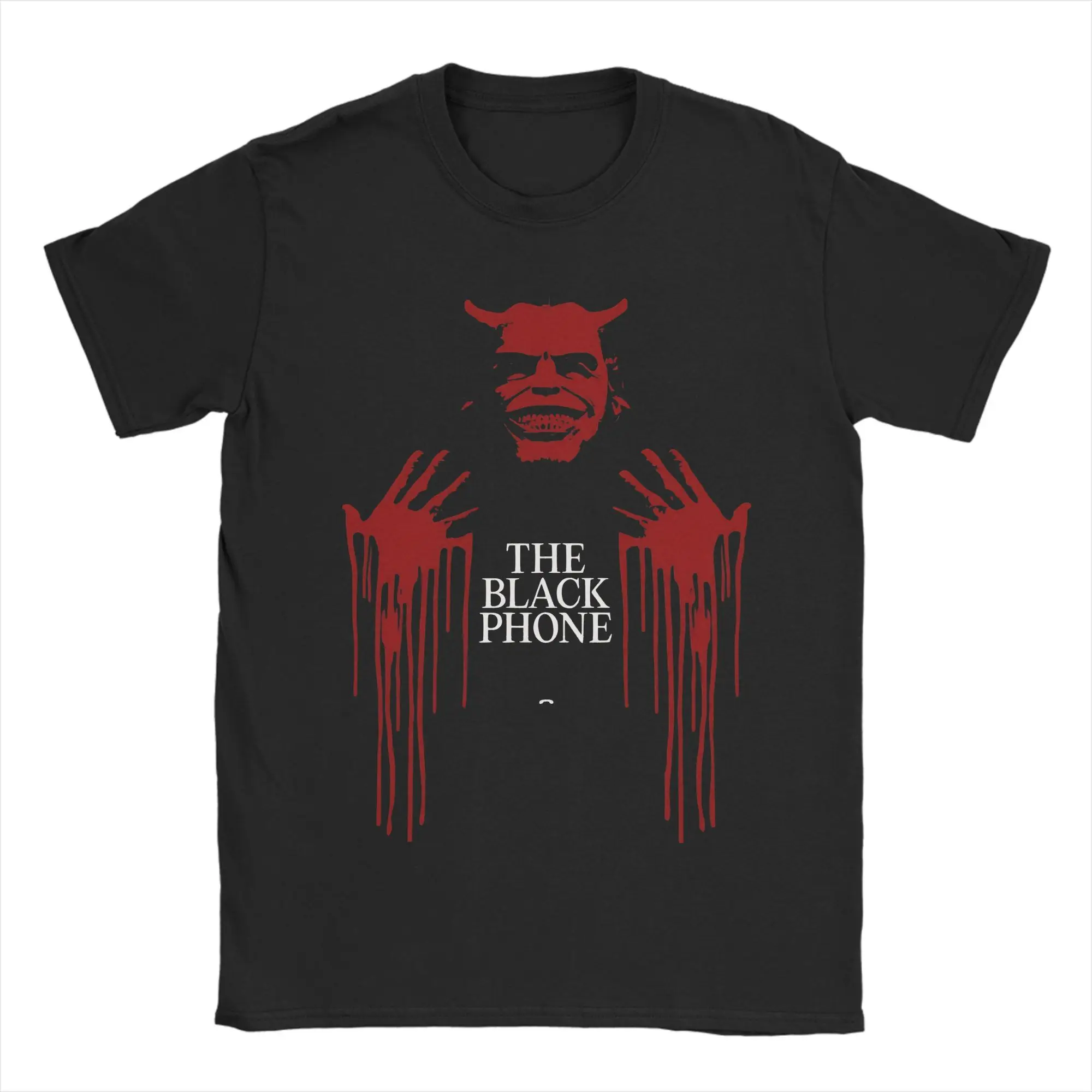 Vintage Horror Movie Graphic Crewneck T-Shirt - Men's Pure Cotton Short Sleeve Tee Gift