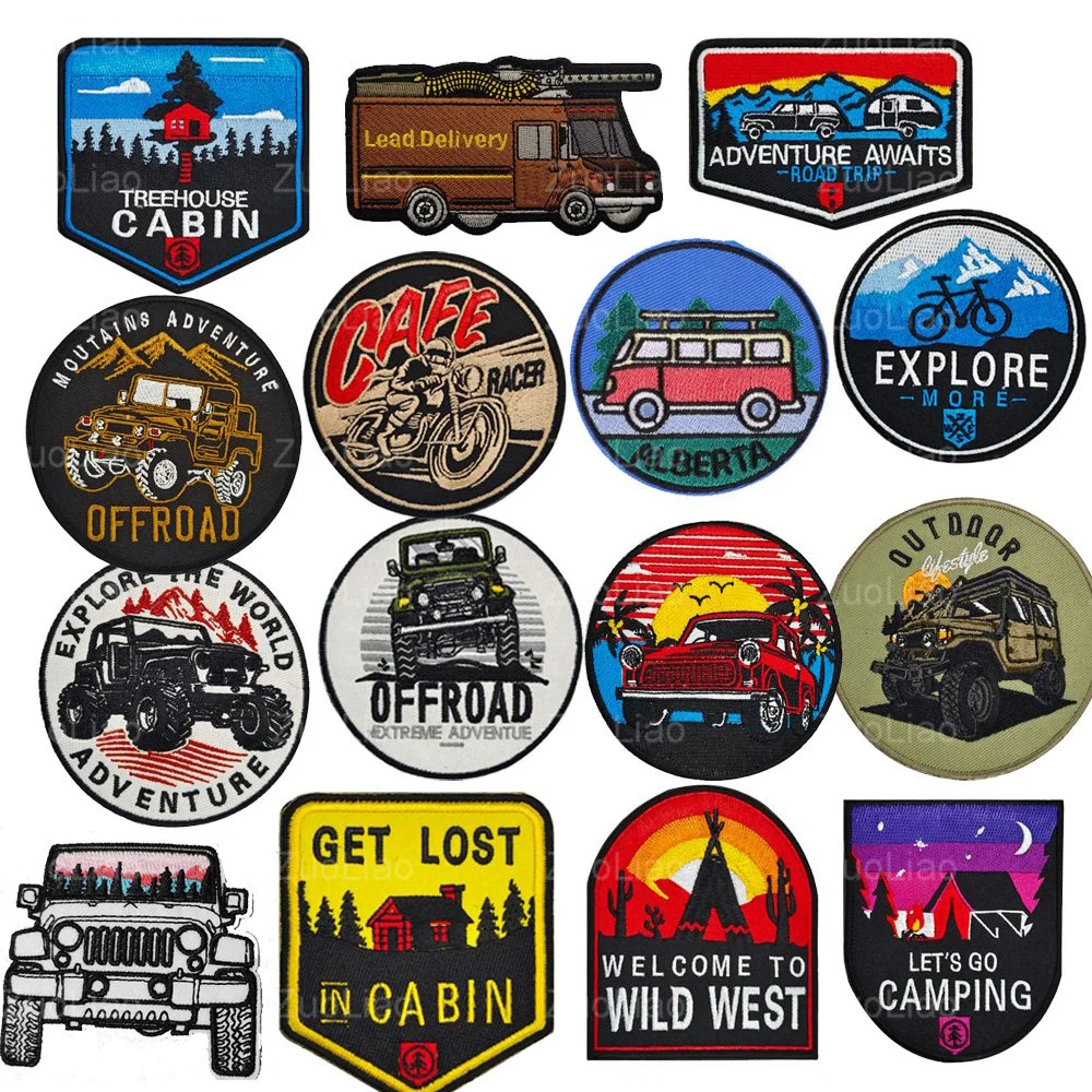 

3D Embroidered Outdoor Off-road Vehicle Badge Backpack Patch Clothes Decoration Armband Wearing Adventure Jacket Hook Patch