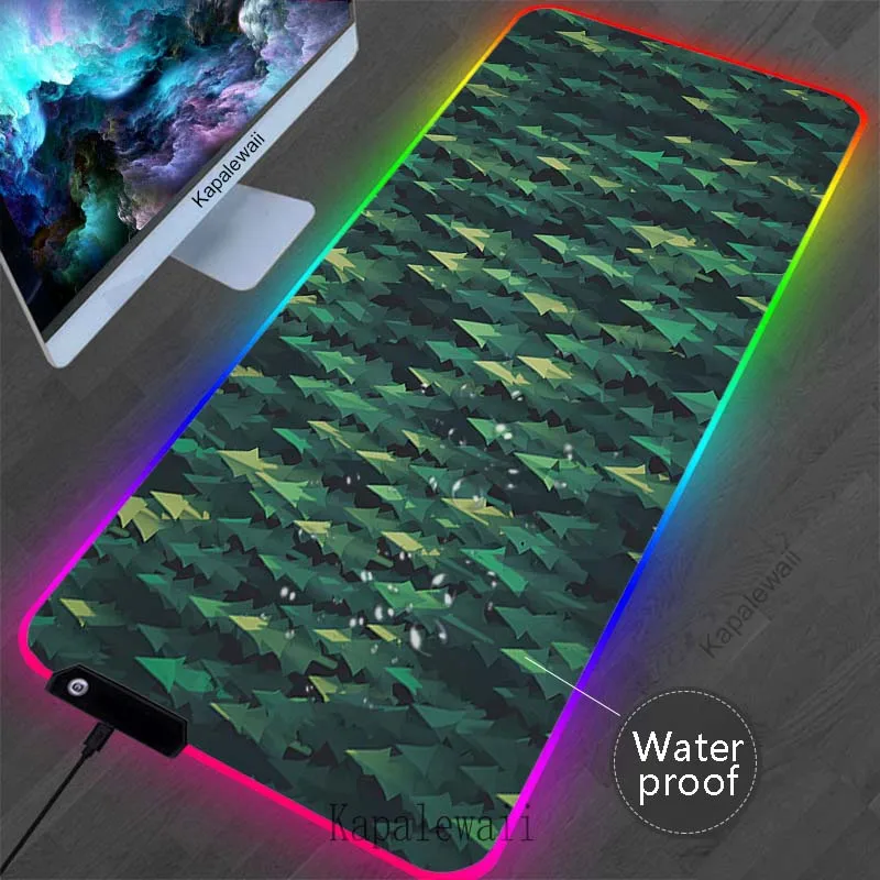 

Oversize Forest Gaming Mouse Pad RGB Computer Mousepad LED Large Mouse Mat Gamer Rubber Waterproof Carpet Keyboard Pads 100x55cm
