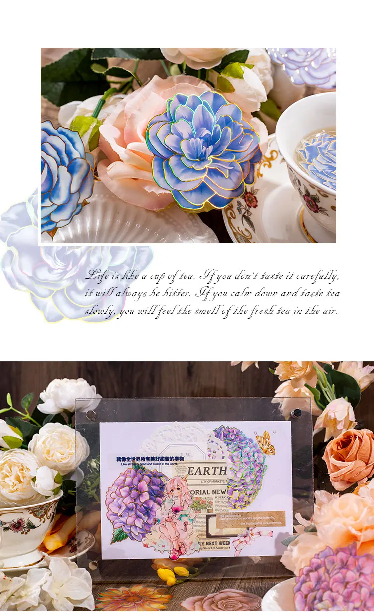 Yoofun 10 teile/paket Stereoskopische Großen Größe Aufkleber Wasserdichte Gleiten Blume Aufkleber für Mobile Journal Geschenk Handwerk, Der Decor – Detail 14