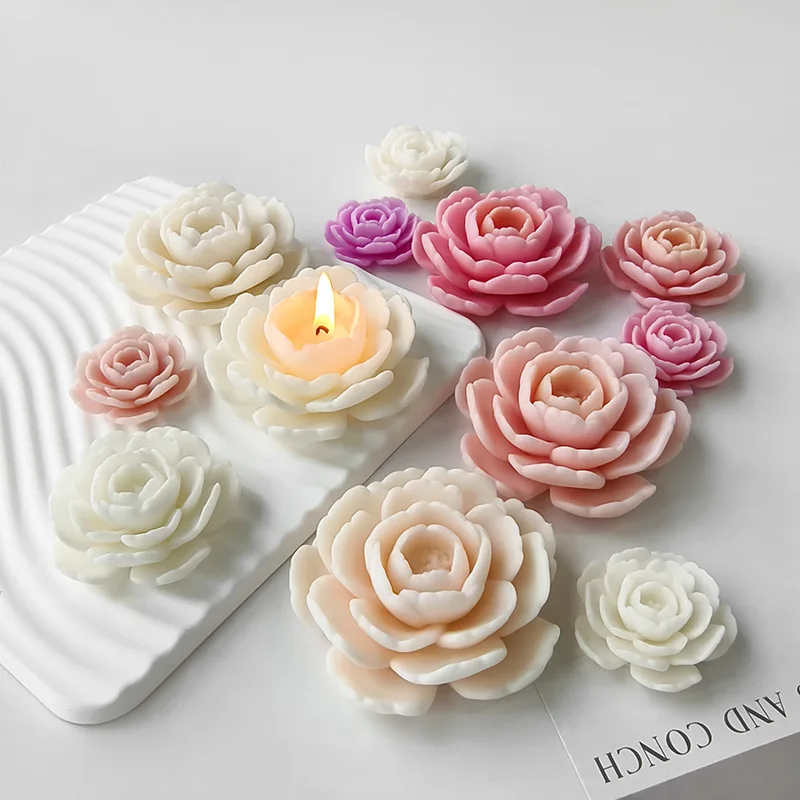 Description Picture 4 of itemCamellia Scented Candle Silicone Mold DIY Flower Mold Gypsum Resin Ornament Crystal Glue Mold Flowers Decoration Candles Making