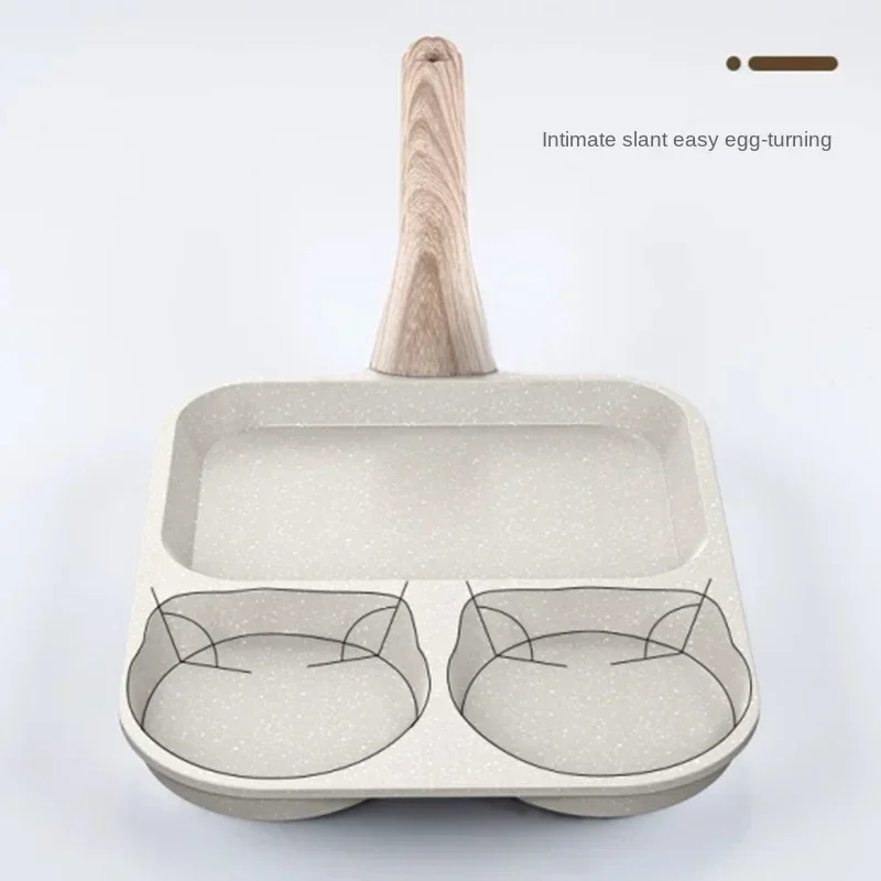 Medical Stone Egg Frying Pan Plus 3-in-1 Breakfast Pan Multi-functional Non-stick Steak Frying