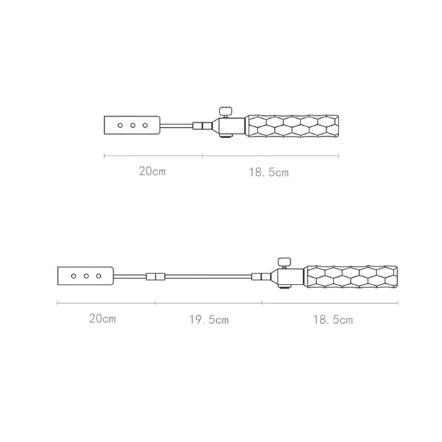 Égők Gázok Fáklya Fa Fogantyú Állítható Barbecue Lángpisztoly Meghosszabbított Goromba Fogaskerék, Forgatható Kézi Kiegészítők - Image 6