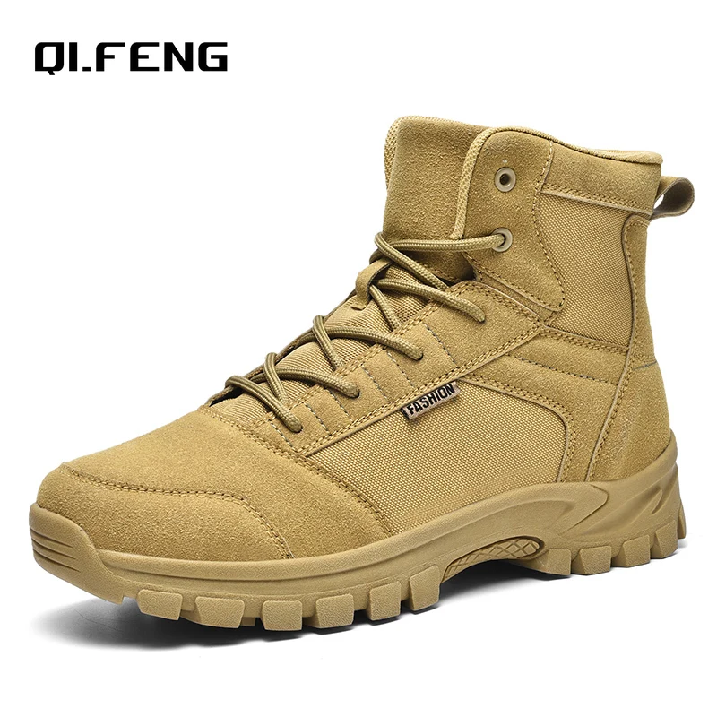 

Men's High Top Outdoor Training Military Boots Desert Hiking Boots Martin Boots Anti Slip Sports Mountaineering Shoes 39-48