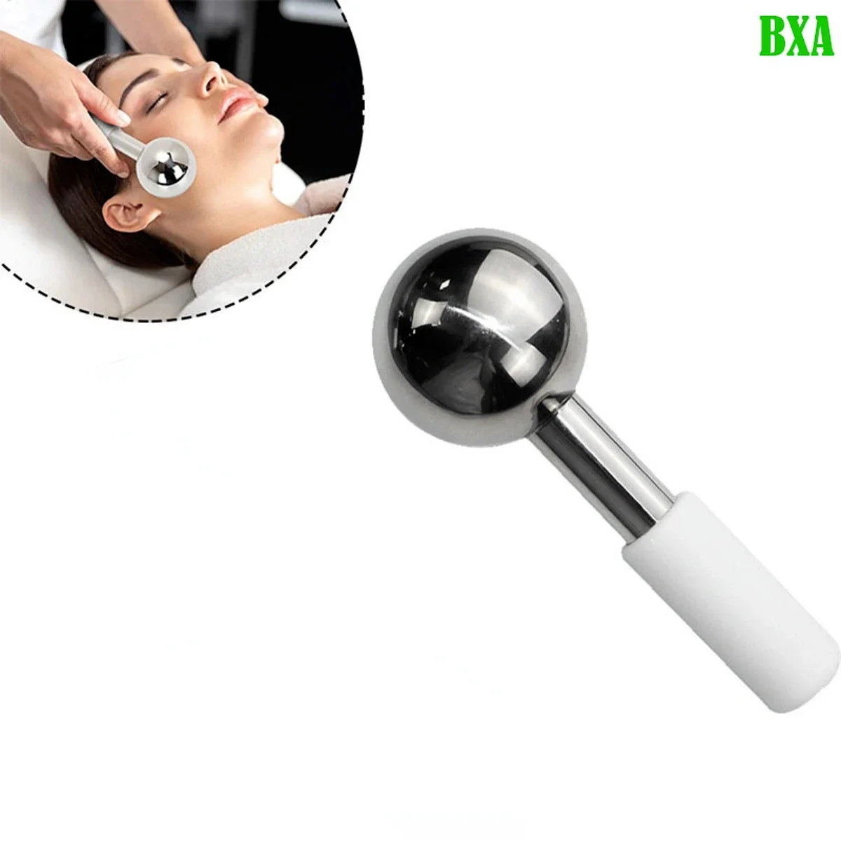 1PC Stainless Steel Facial Roller Facial Ice Globes Cold Hot Skin Beauty Spa Cool Globe Massage Ball Face Care Cryo Freeze Stick
