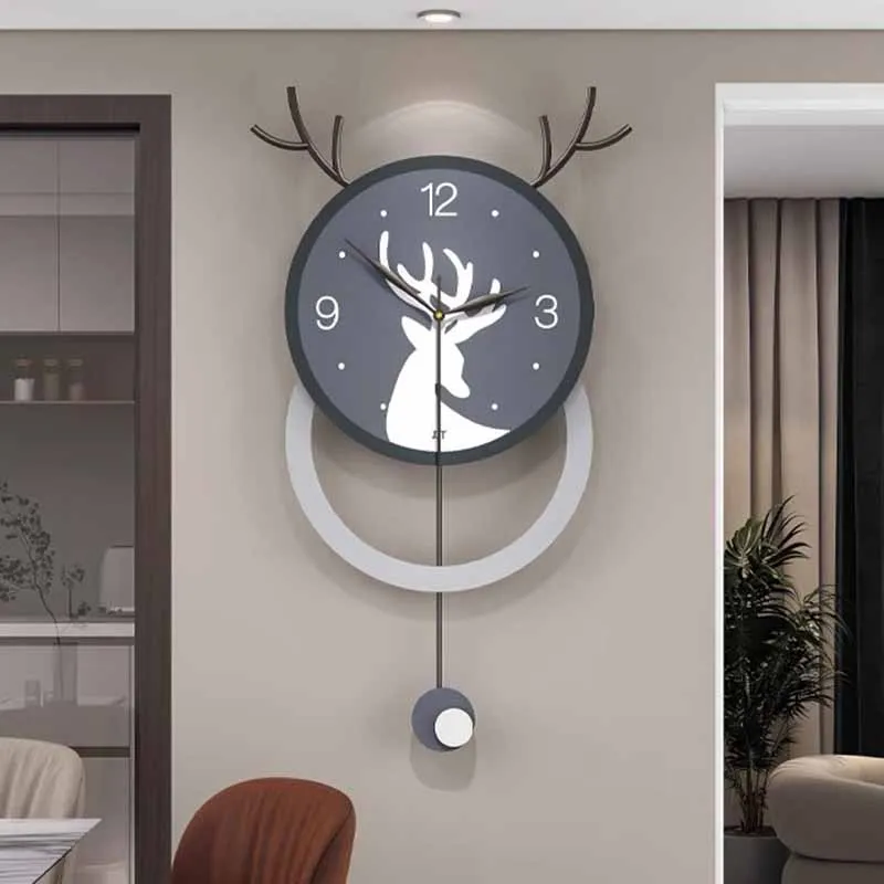 

Nordic Quiet Wall Clocks Originality Cartoon Fashion Wall Clocks Minimalism European Orologio Da Parete Living Room Furniture