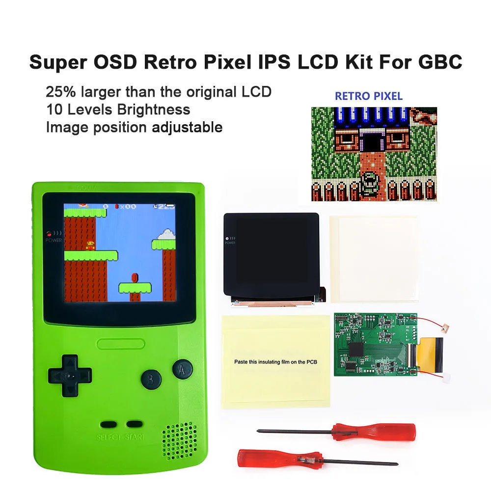 NES/VES Retro Pixel Laminated LCD Kit for Game Boy